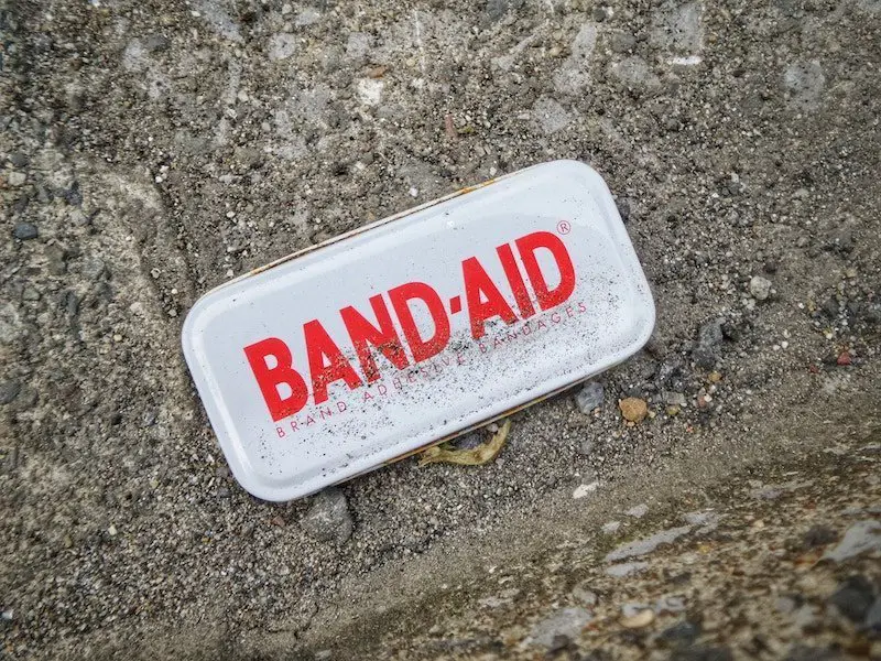 band-aid on sand