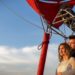 Couple in a hot air balloon for wedding