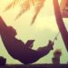 Person enjoying sunshine in a hammock in the backyard of a Florida residence