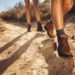 Couple hiking in a hot day waring shorts