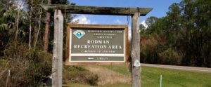 Sign at the entrance to Rodman Recreation Area - Campground and Dam